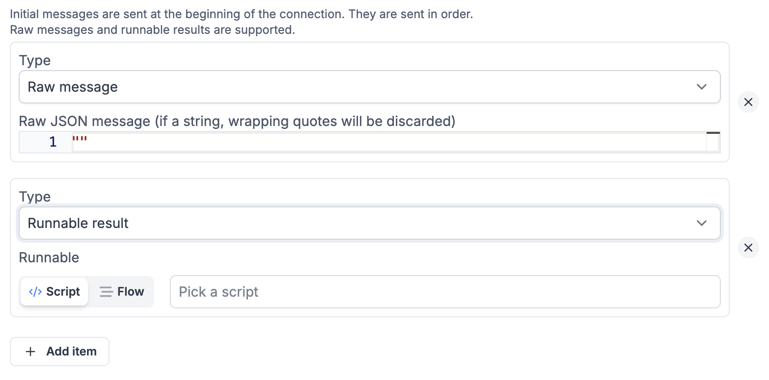 Initial messages Initial messages